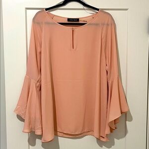 Ivanka Trump Peach Flared Sleeve Blouse